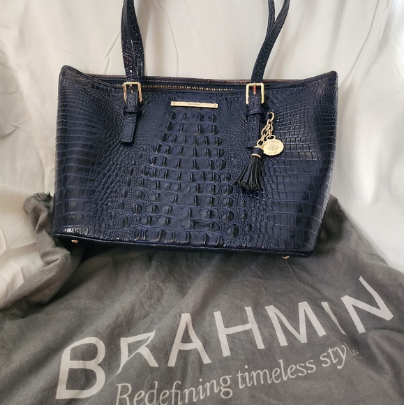 Brahmin Bags Navy Blue Brahmin Handbag Poshmark